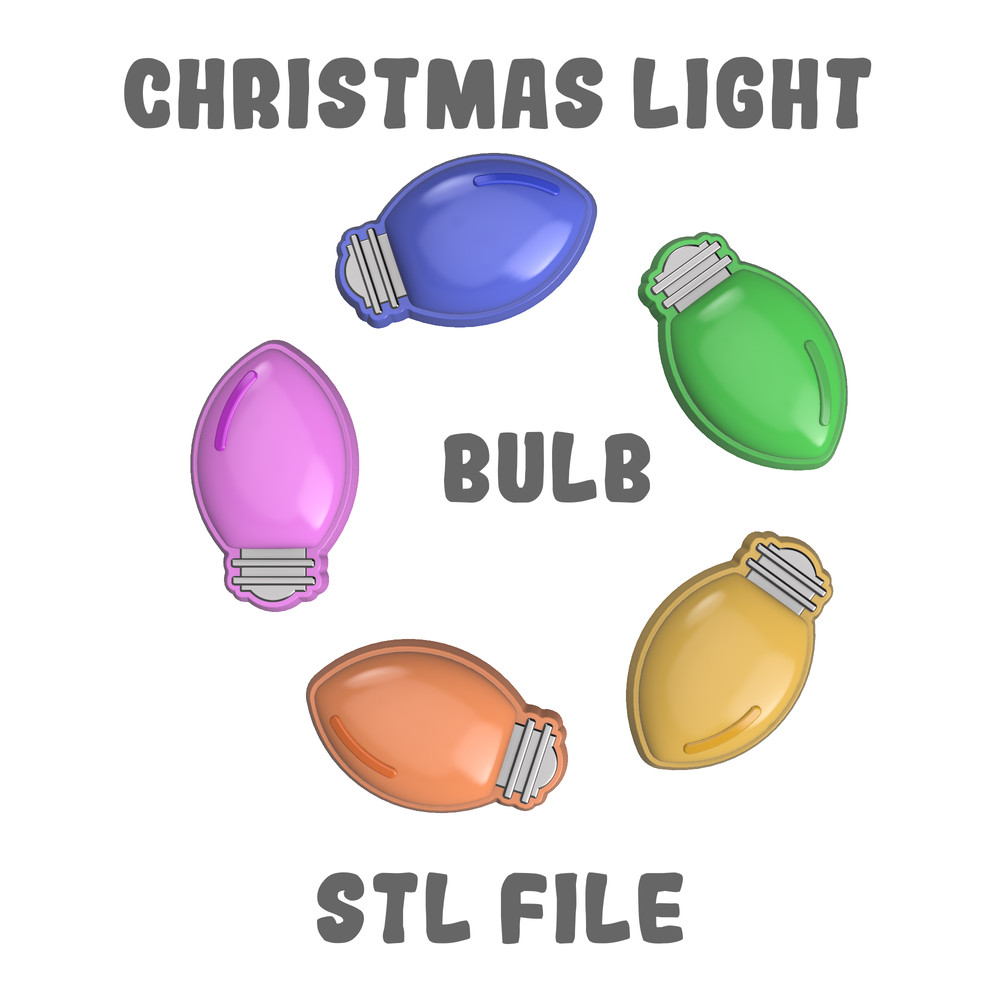 Christmas Light Bulb STL FILE 0