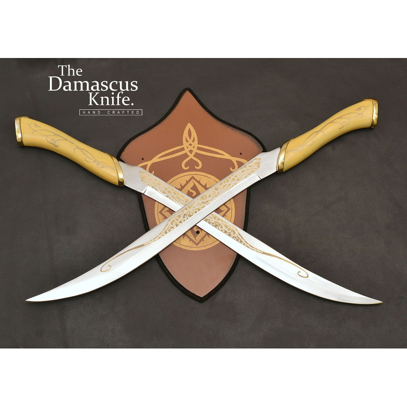 Lord of Ring Replica swords - Legolas Greenleaf's Elven Dual Swords-with FREE wall plaque Best for Christmas Gifts| Gift