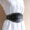 Leather belt wide black eyelets womans_3558.JPG
