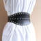 Leather belt wide black eyelets womans_3561.JPG
