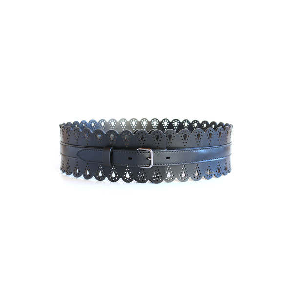 Leather woman belt black_3466.JPG