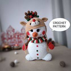 Crochet pattern snowman, amsgurumi snowman, Christmas Ornaments Crochet Patterns, Christmas amigurumi snowman