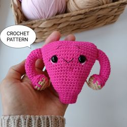 Crochet pattern uterus model, crochet uterus, amigurumi uterus, uterus crochet pattern