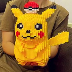 Pokemon Anime Pikachu Diamond Micro Building Blocks Games Model Mini Bricks Figures Decompression Toys Kids Gifts