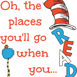 Oh, the places you'll go when you Svg, Dr Seuss Svg, Dr Seuss Logo Svg, Cat In The Hat Svg, Digital download