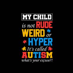 My Child Is Not Rude Weird Or Hyper Its Called Autism Svg, Autism Svg, Awareness Svg, Autism logo Svg, Digital download
