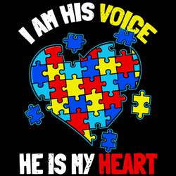 Im His Voice He Is My Heart Svg, Autism Svg, Awareness Svg, Autism logo Svg, Autism Heart Svg, Digital download