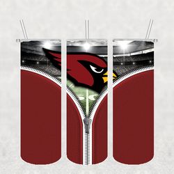 Arizona Cardinals Zipper Tumbler Wrap PNG, NFL Tumbler Png, Tumbler Wrap, Skinny Tumbler 20oz Design Digital Download