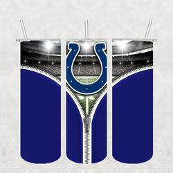 Indianapolis Colts Zipper Tumbler Wrap PNG, NFL Tumbler Png, Tumbler Wrap, Skinny Tumbler 20oz Design Digital Download