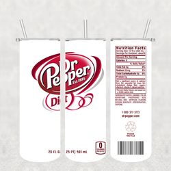 Diet Dr Pepper Tumbler Wrap PNG, Soda Drink Brand Tumbler Png, Tumbler Wrap, Skinny Tumbler 20oz Design Digital Download