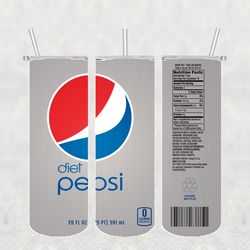 Diet Pepsi Tumbler Wrap PNG, Soda Drink Brand Tumbler Png, Tumbler Wrap, Skinny Tumbler 20oz Design Digital Download