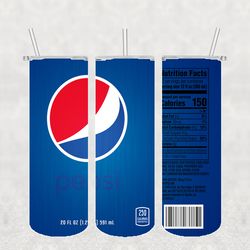 Pepsi Tumbler Wrap PNG, Soda Drink Brand Tumbler Png, Tumbler Wrap, Skinny Tumbler 20oz Design Digital Download