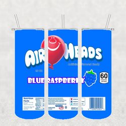 Airheads Sour Blue Tumbler Wrap PNG, Candy Tumbler Png, Tumbler Wrap, Skinny Tumbler 20oz Design Digital Download