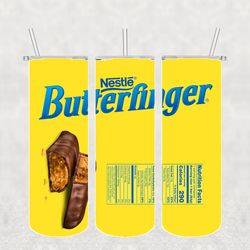 Butterfinger Tumbler Wrap PNG, Candy Tumbler Png, Tumbler Wrap, Skinny Tumbler 20oz Design Digital Download