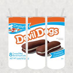 Devil Dogs Tumbler Wrap PNG, Candy Tumbler Png, Tumbler Wrap, Skinny Tumbler 20oz Design Digital Download