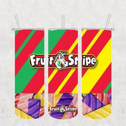 Fruit Stripe Tumbler Wrap PNG, Candy Tumbler Png, Tumbler Wrap, Skinny Tumbler 20oz Design Digital Download