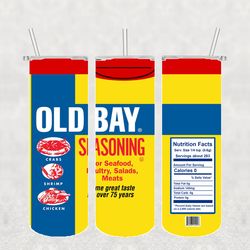Old Bay Seasoning Tumbler Wrap PNG, Candy Tumbler Png, Tumbler Wrap, Skinny Tumbler 20oz Design Digital Download