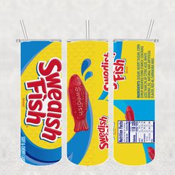 Swedish Fish Tumbler Wrap PNG, Candy Tumbler Png, Tumbler Wrap, Skinny Tumbler 20oz Design Digital Download