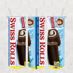 SwissRolls Tumbler Wrap PNG, Candy Tumbler Png, Tumbler Wrap, Skinny Tumbler 20oz Design Digital Download