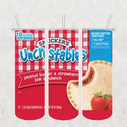 Uncrustables Strawberry Tumbler Wrap PNG, Candy Tumbler Png, Tumbler Wrap, Skinny Tumbler 20oz Design Digital Download