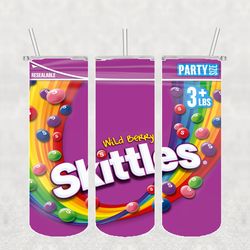 Wildberry Skittles Tumbler Wrap PNG, Candy Tumbler Png, Tumbler Wrap, Skinny Tumbler 20oz Design Digital Download