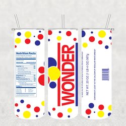 WonderBread Tumbler Wrap PNG, Candy Tumbler Png, Tumbler Wrap, Skinny Tumbler 20oz Design Digital Download