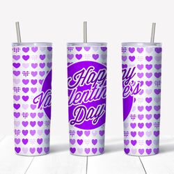 Purple Happy Valentine Tumbler Wrap PNG,Valentine Tumbler Png, Tumbler Wrap, Skinny Tumbler 20oz Design Digital Download