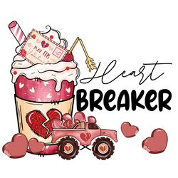 Heart Breaker Valentine PNG, Valentine Coffee Png, Valentine Png, Latte Drink Png, Love XOXO Png, Latte Iced Png
