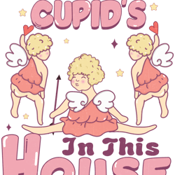 Some Cupid In This House PNG, Retro Valentine Png, Valentine Png, Pink Valentine Png, Love XOXO Png, Funny Valentine Png