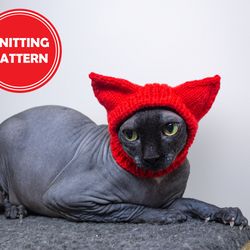 Winter Hat for cat Knitting Pattern PDF by Irina Khoroshaeva