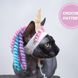 Unicorn Hat for cat Crochet Pattern