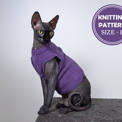 Cat Summer Shirt Size L Knitting pattern PDF