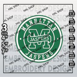 NCAA Manhattan Jaspers Embroidery Designs, NCAA Logo Embroidery Files,  Manhattan Jaspers Machine Embroidery Design