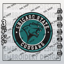 NCAA Chicago State Cougars  Embroidery Designs, NCAA Logo Embroidery Files, Cougars Machine Embroidery Design