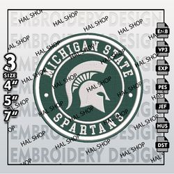 NCAA Michigan State Spartans Embroidery Designs, NCAA Logo Embroidery Files, Spartans Machine Embroidery Design
