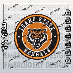 NCAA Idaho State Bengals Embroidery Designs, NCAA Logo Embroidery Files, Idaho State Bengals Machine Embroidery Designs