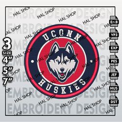 NCAA UConn Huskies Embroidery Designs, NCAA Logo Embroidery Files, UConn Huskies Machine Embroidery Designs