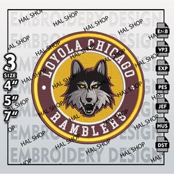 NCAA Loyola Chicago Ramblers Embroidery Designs, NCAA Chicago Ramblers Logo Embroidery Files, Machine Embroidery Designs