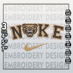 NCAA Golden Embroidery Files, Nike Oakland Golden Grizzlies Mastodons Embroidery Designs, Machine Embroidery Files