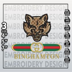 NCAA Binghamton Bearcats Embroidery Files, NCAA Gucci Binghamton Bearcats Embroidery Design, NCAA Machine Embroider