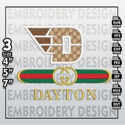 NCAA Dayton Flyers Gucci Embroidery Files, NCAA Dayton Flyers Embroidery Design, NCAA Machine Embroider