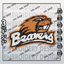 Oregon State Beaver Embroidery Files, NCAA Logo Embroidery Designs, NCAA Beaver Machine Embroidery Designs