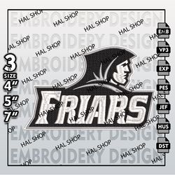 Providence Friars Embroidery Designs, NCAA Logo Embroidery Files, NCAA Providence Machine Embroidery Pattern.