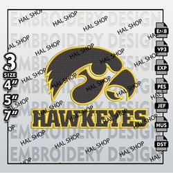Iowa Hawkeyes Embroidery Files, NCAA Logo Embroidery Designs, NCAA Hawkeyes Machine Embroidery Designs.
