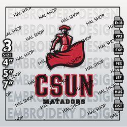 Cal State Northridge Matadors Embroidery Designs, NCAA Logo Embroidery Files, Machine Embroidery Pattern.
