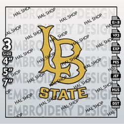 Long Beach State Beach Embroidery Designs, NCAA Logo Embroidery Files, NCAA Long Beach, Machine Embroidery Pattern.