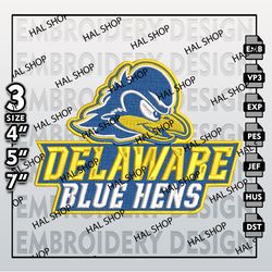 NCAA Embroidery Files Delaware Blue Hens Embroidery Designs, Delaware Blue Hens Machine Embroidery Files, 3 size.