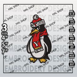 Youngstown State Penguins Embroidery Designs, NCAA Youngstown Machine Embroidery Files, NCAA Embroidery Files