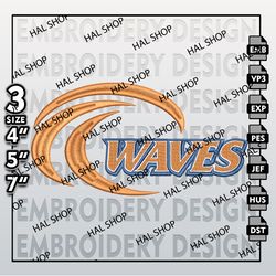Pepperdine Waves Embroidery Designs, NCAA Pepperdine Waves Machine Embroidery Files, NCAA Embroidery Files.