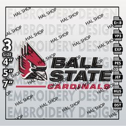 North Ball State Cardinals Embroidery File, 3 Sizes, 6 Formats, NCAA Machine Embroidery Design, NCAA Instand Download